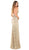 Tarik Ediz - 93681 Beaded Lace Appliqued Sleeveless Mermaid Gown In Gold