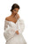Tarik Ediz - 93686 Fully Lace Off-Shoulder A-line Dress In White