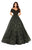 Tarik Ediz - 93712 Surplice Off Shoulder Glitter Floral Ballgown In Black