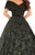 Tarik Ediz - 93712 Surplice Off Shoulder Glitter Floral Ballgown In Green