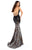 Tarik Ediz - 93746 Animal Printed Beaded Trumpet Dress In Black