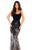 Tarik Ediz - 93746 Animal Printed Beaded Trumpet Dress In Black