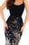 Tarik Ediz - 93746 Animal Printed Beaded Trumpet Dress In Black