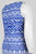 Taylor - 9174LJ Printed Scoop Neck Sheath Dress in Blue and White