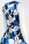 Taylor - 9612MJ Printed Jewel Neck Pleated A-line Dress In Blue and Multi-Color