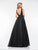 Colors Dress - 2170 Sequined Deep V-neck Ballgown In Black