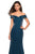 La Femme - 27176 Long Off Shoulder Jersey Trumpet Gown In Blue and Green