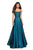 La Femme - 27222 Sleeveless Lace Applique Mikado A-Line Gown In Green