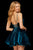 Sherri Hill - 53066 Deep V-neck Short Velvet A-line Dress In Green