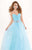 Tarik Ediz - Ornate Ruched Gown 92336 in Blue