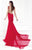 Tarik Ediz Bow Accented Panel Gown 92504 in Red