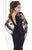 Tarik Ediz - Sheer Cape Gown  92523 in Black