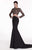 Tarik Ediz - Floral Long Sleeve Gown 92535 in Black