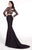 Tarik Ediz - Floral Long Sleeve Gown 92535 in Black