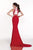 Tarik Ediz - Two-Piece Halter Neck Gown 92562 in Red and White