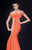 Tarik Ediz - Lace Off-Shoulder Gown 92568 in Orange