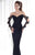 Tarik Ediz - Lace V-Neck Gown 92571 in Black