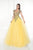 Tarik Ediz - Embellished Illusion Jewel Neck Gown 92578 in Yellow