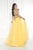 Tarik Ediz - Embellished Illusion Jewel Neck Gown 92578 in Yellow