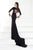 Tarik Ediz - Embellished Long Sleeves Slit Gown 92586 in Black
