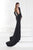 Tarik Ediz - Embellished Bateau Neck Long Sleeve Gown 92594 in Black