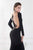 Tarik Ediz - Embellished Bateau Neck Long Sleeve Gown 92594 in Black
