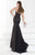 Tarik Ediz - Embroidered Trumpet Gown 92598 in Black