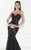 Tarik Ediz - Embroidered Trumpet Gown 92598 in Black