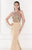 Tarik Ediz - Illusion Halter Gown 92610 in Gold