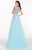Tarik Ediz - Embellished A-Line Gown 92616 in Blue