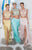 Tarik Ediz - Two-Piece Fringe Gown 92651 in Yellow and Blue