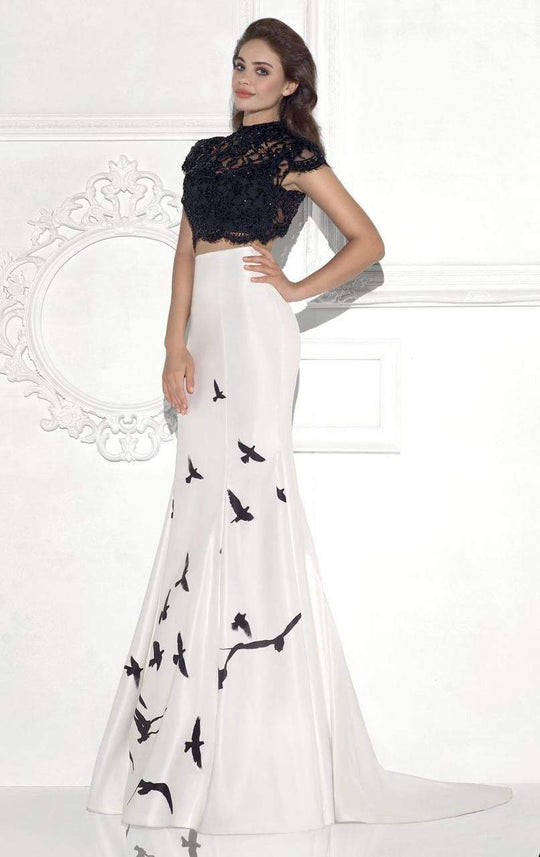 Tarik Ediz - Lace Top Two-Piece Long Dress 92808