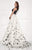Tarik Ediz - Printed Satin Jersey Long Dress 92810 in Black and Print
