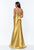 Terani Couture - Bejeweled Bateau Neck Trumpet Gown 151E0297B in Gold