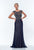 Terani Couture - 151M0354A Illusion Net Embellished Sheath Gown in Blue