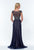 Terani Couture - 151M0354A Illusion Net Embellished Sheath Gown in Blue
