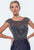 Terani Couture - 151M0354A Illusion Net Embellished Sheath Gown in Blue