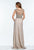 Terani Couture - 151M0354A Illusion Net Embellished Sheath Gown in Silver