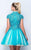 Terani Couture - 151P0024A Lace High Neck A-line Dress in Green