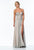 Terani Couture - 151P0037A Strapless Jeweled Chiffon Gown in Silver and Neutral