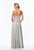 Terani Couture - 151P0037A Strapless Jeweled Chiffon Gown in Silver and Neutral