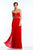 Terani Couture - 151P0043A Grecian Style Plunging Illusion Gown in Red