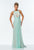 Terani Couture - Jewel Embellished High Neck Gown 151P0044B in Green