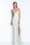Terani Couture - 151P0064A Ornate Asymmetrical Illusion Gown in White