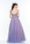 Terani Couture - 151P0097A Strapless Beaded Bodice Evening Gown in Purple and Neutral