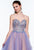 Terani Couture - 151P0097A Strapless Beaded Bodice Evening Gown in Purple and Neutral