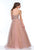 Terani Couture - 151P0097A Strapless Beaded Bodice Evening Gown in Pink and Neutral