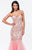 Terani Couture - 151P0110A Strapless Rose Motif Embellished Mermaid Gown In Pink and Neutral