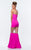 Terani Couture - 151P0165A Vibrant Illusion Panel Gown in Pink and Neutral