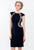 Terani Couture - Captivating Beaded High Scoop Neck Sheath Dress 1521C0210A In Dark Navy